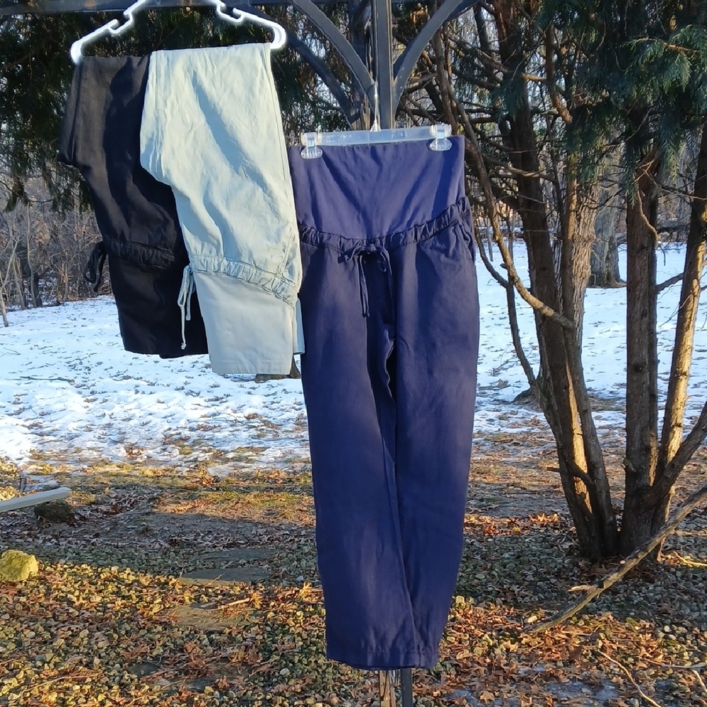 Gap Maternity Pants Made In Turkey 39% Cotton. 3 Pair, Sz S
